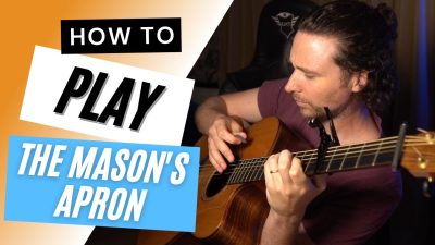 Aodán Coyne playing guitar in The Mason's Apron DADGAD lesson